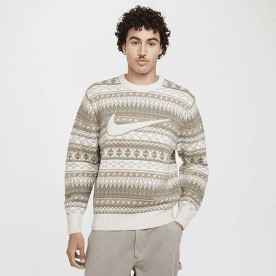 grijze sweater nike|Nike Life Men's Fair Isle Swoosh Sweater.